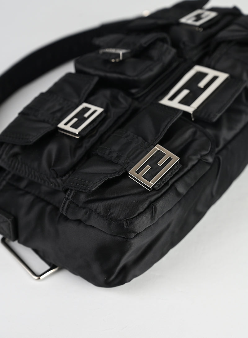 Fendi Borsa Multipocket Baguette ECONYL Nera
