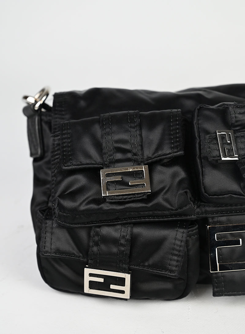 Fendi Borsa Multipocket Baguette ECONYL Nera