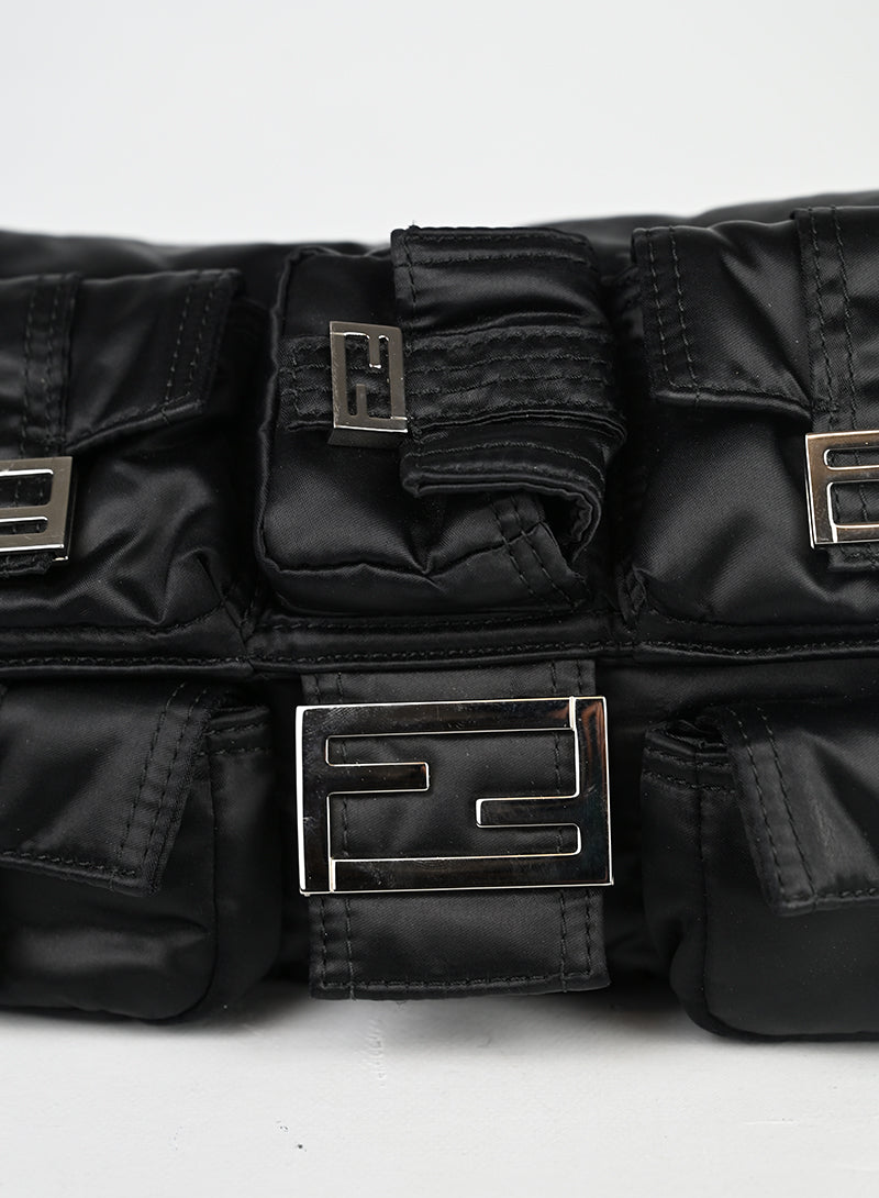 Fendi Borsa Multipocket Baguette ECONYL Nera