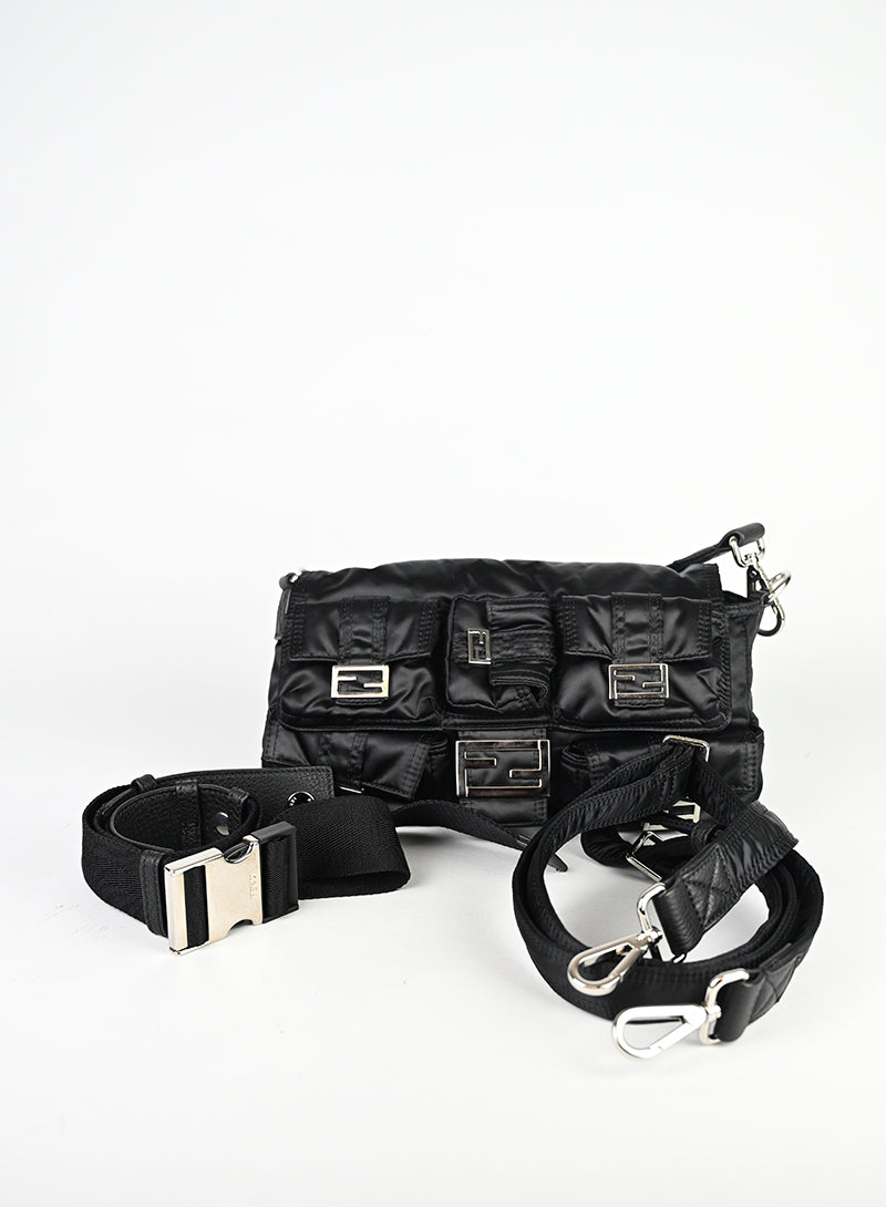 Fendi Borsa Multipocket Baguette ECONYL Nera