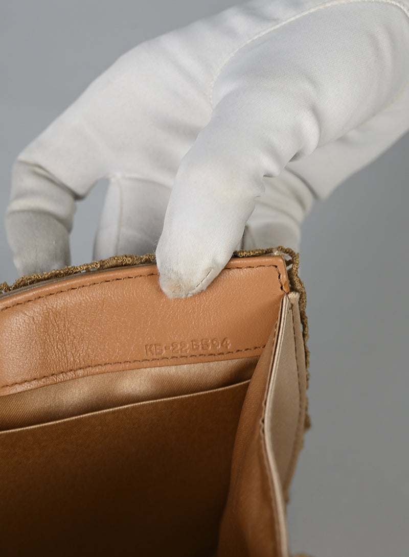 Ferragamo Pochette Pizzo Macramè Beige