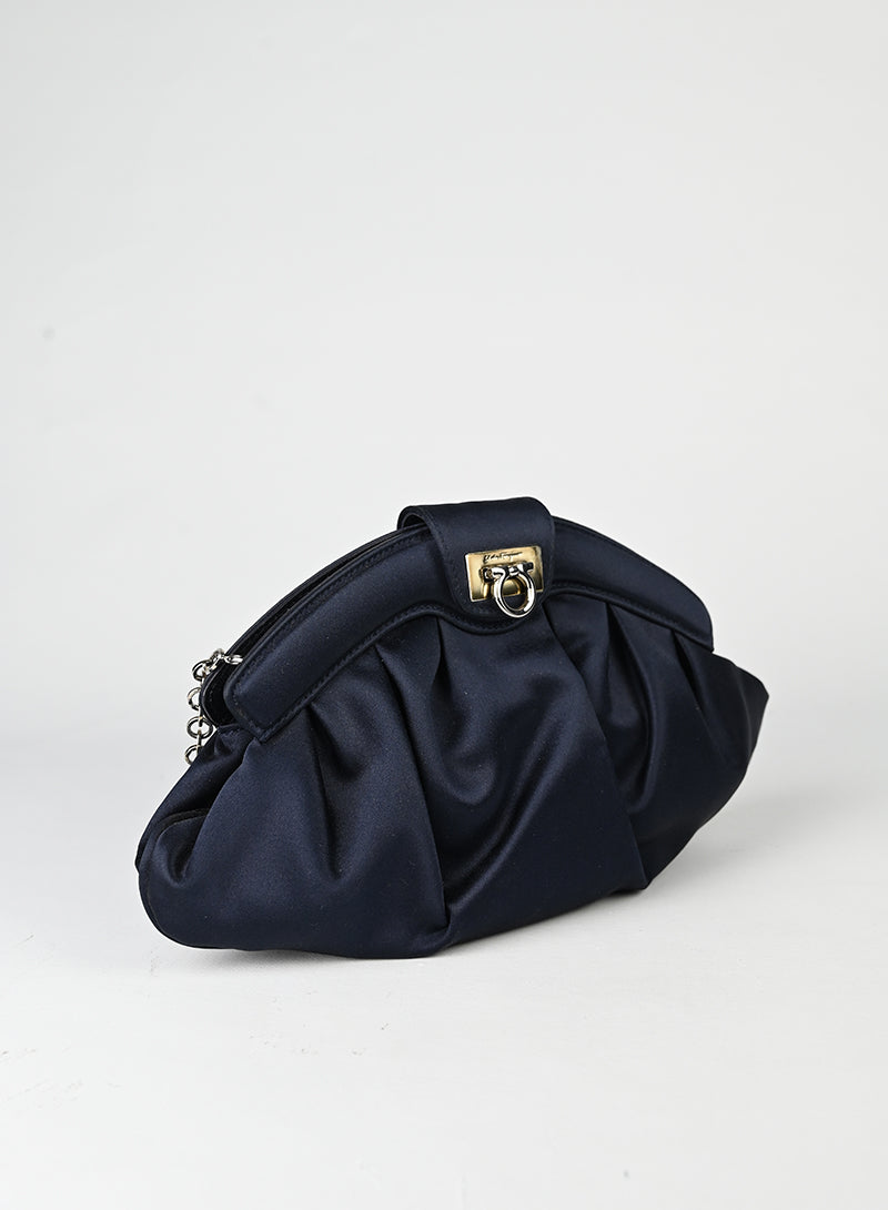 Salvatore Ferragamo Pochette in raso blu