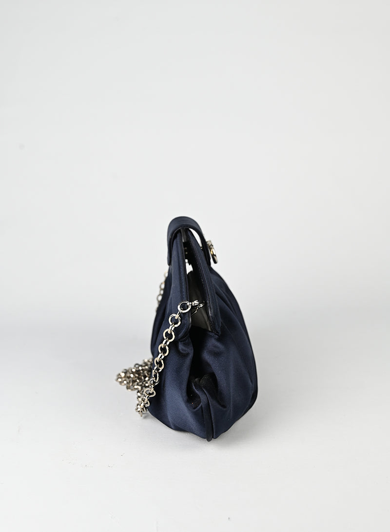 Salvatore Ferragamo Pochette in raso blu