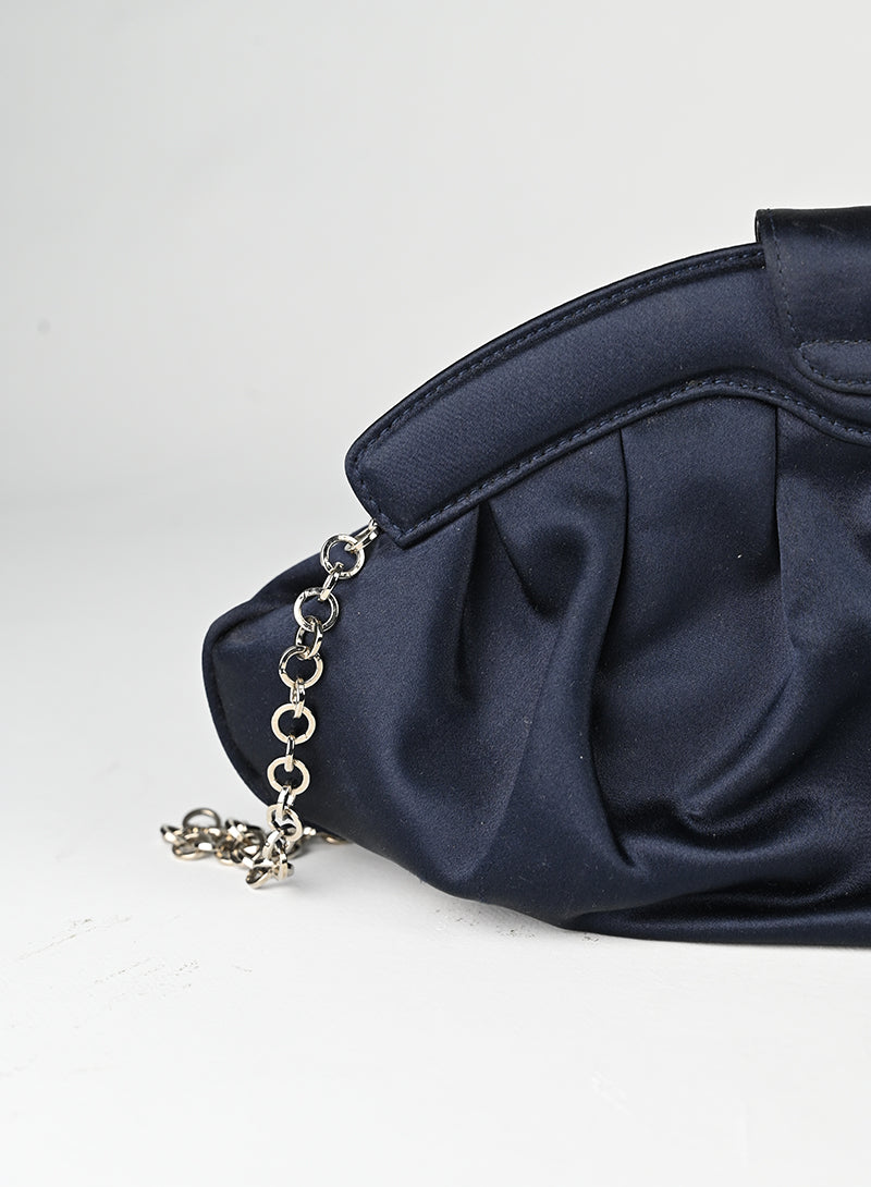 Salvatore Ferragamo Pochette in raso blu