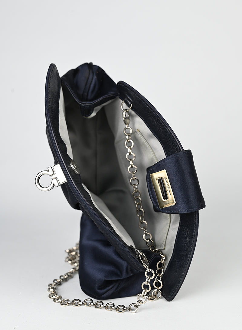 Salvatore Ferragamo Pochette in raso blu
