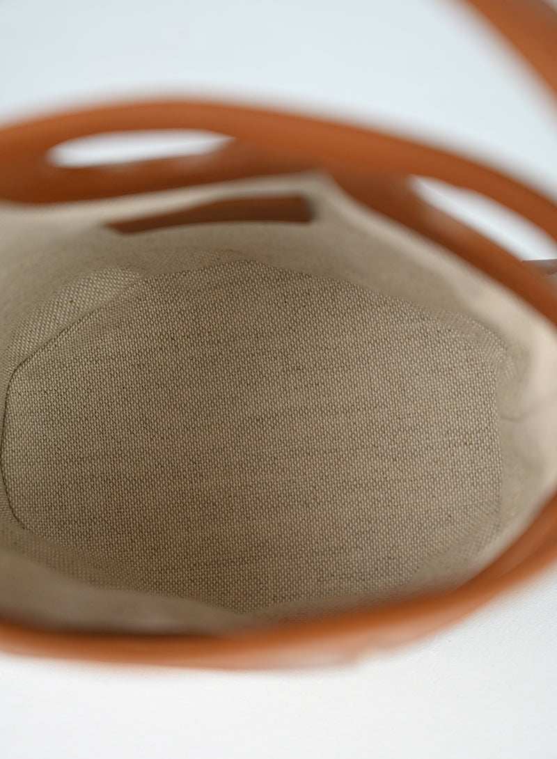 Ferragamo Gancini XS Rafia Cognac
