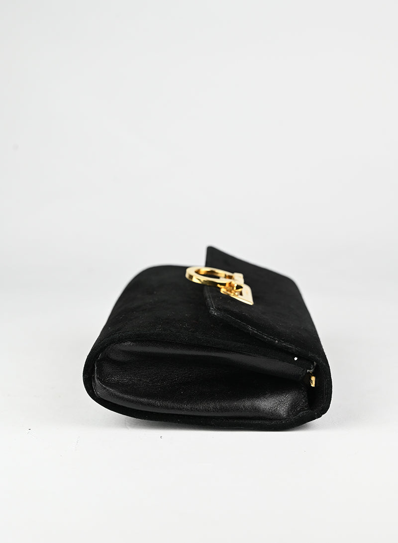 Salvatore Ferragamo Borsa a tracolla in suede nera