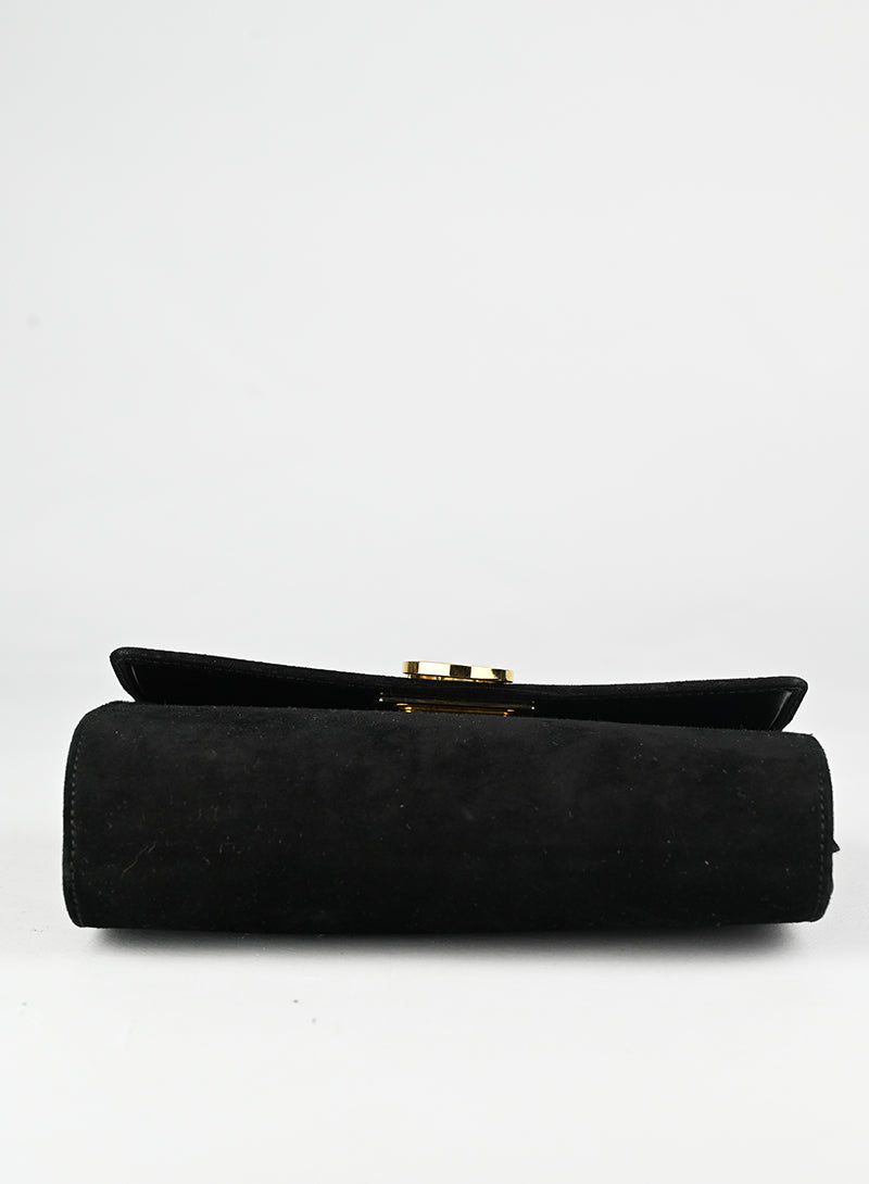 Salvatore Ferragamo Borsa a tracolla in suede nera