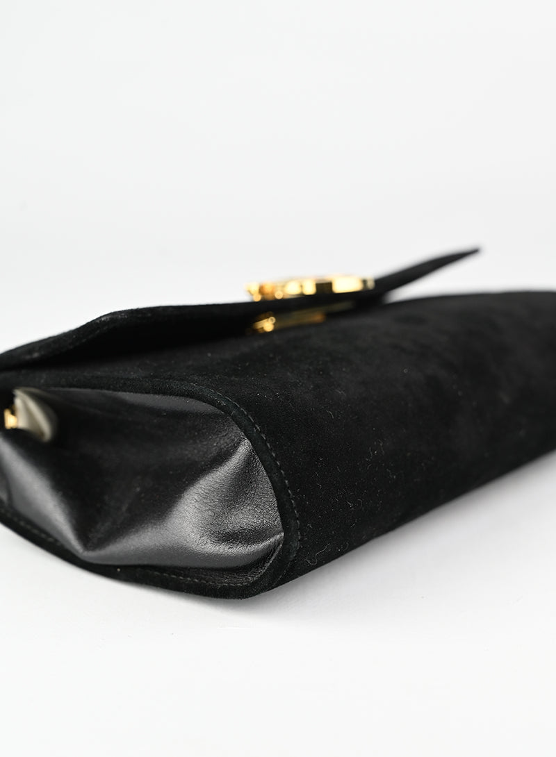 Salvatore Ferragamo Borsa a tracolla in suede nera