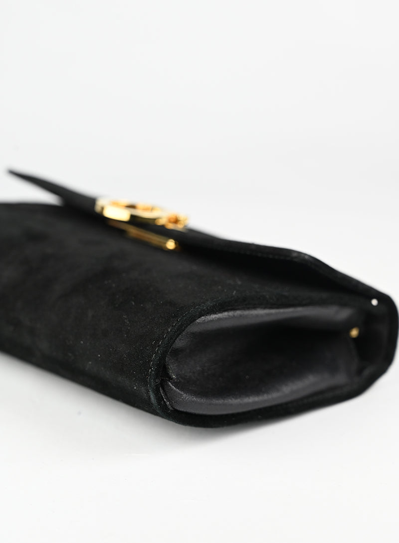 Salvatore Ferragamo Borsa a tracolla in suede nera