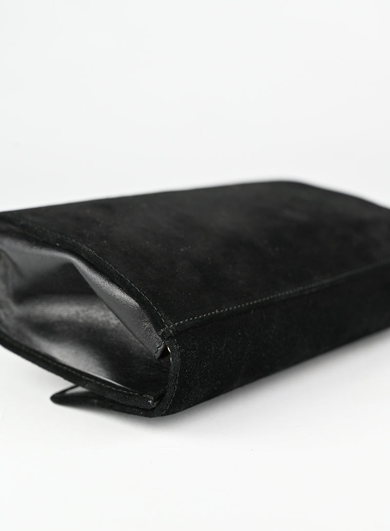 Salvatore Ferragamo Borsa a tracolla in suede nera