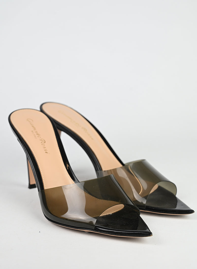 Gianvito Rossi Sabot Plexi Fumé Neri - N. 37 ½