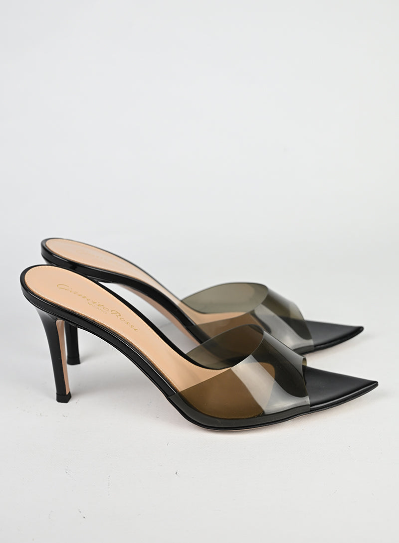 Gianvito Rossi Sabot Plexi Fumé Neri - N. 37 ½