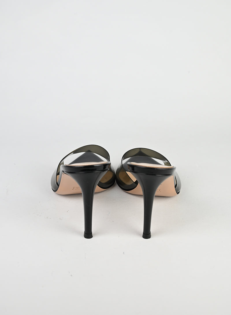 Gianvito Rossi Sabot Plexi Fumé Neri - N. 37 ½