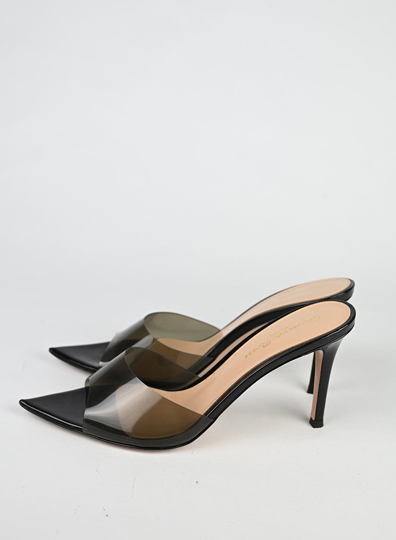 Gianvito Rossi Sabot Plexi Fumé Neri - N. 37 ½