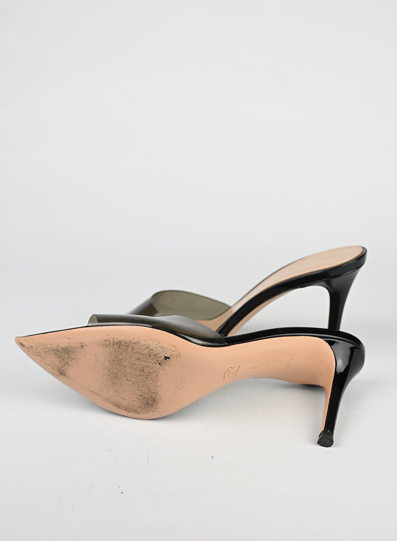Gianvito Rossi Sabot Plexi Fumé Neri - N. 37 ½