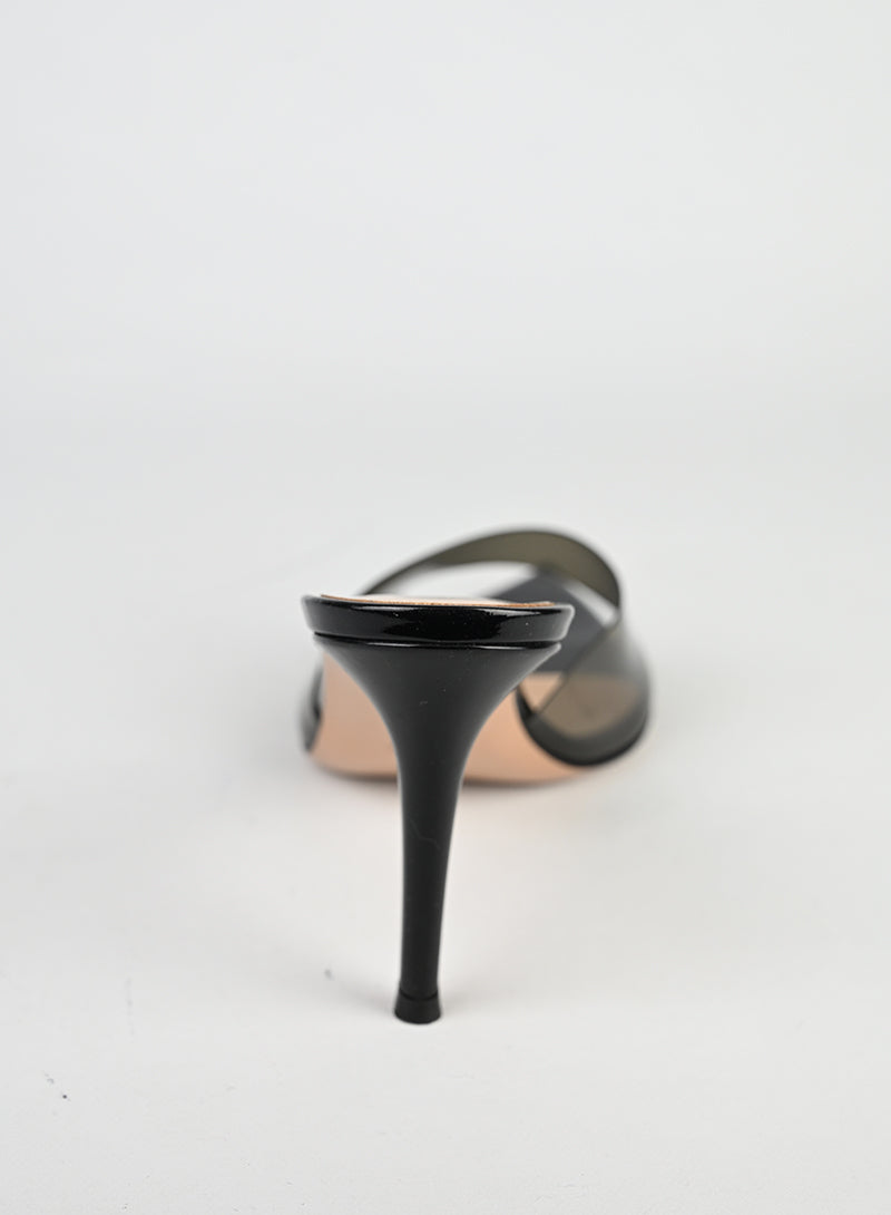 Gianvito Rossi Sabot Plexi Fumé Neri - N. 37 ½
