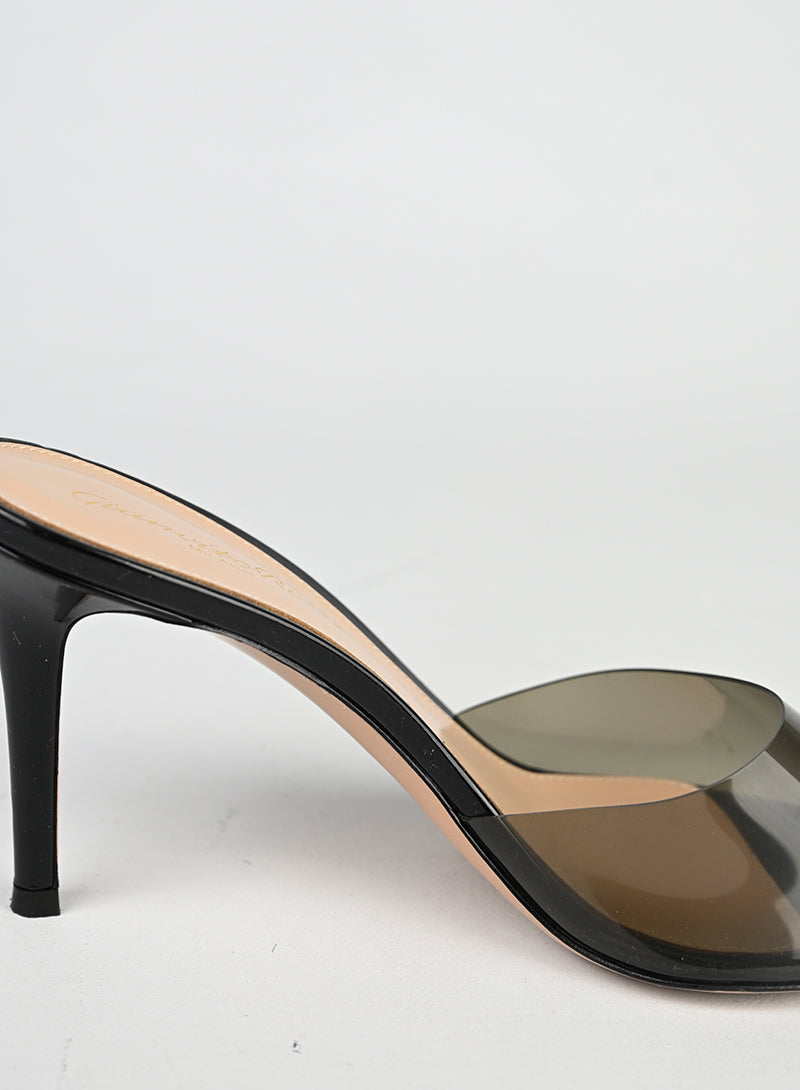 Gianvito Rossi Sabot Plexi Fumé Neri - N. 37 ½