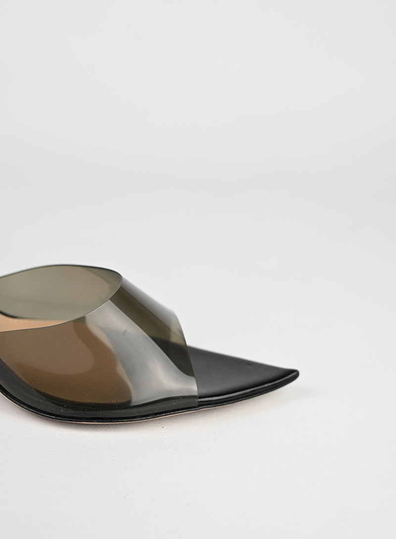 Gianvito Rossi Sabot Plexi Fumé Neri - N. 37 ½