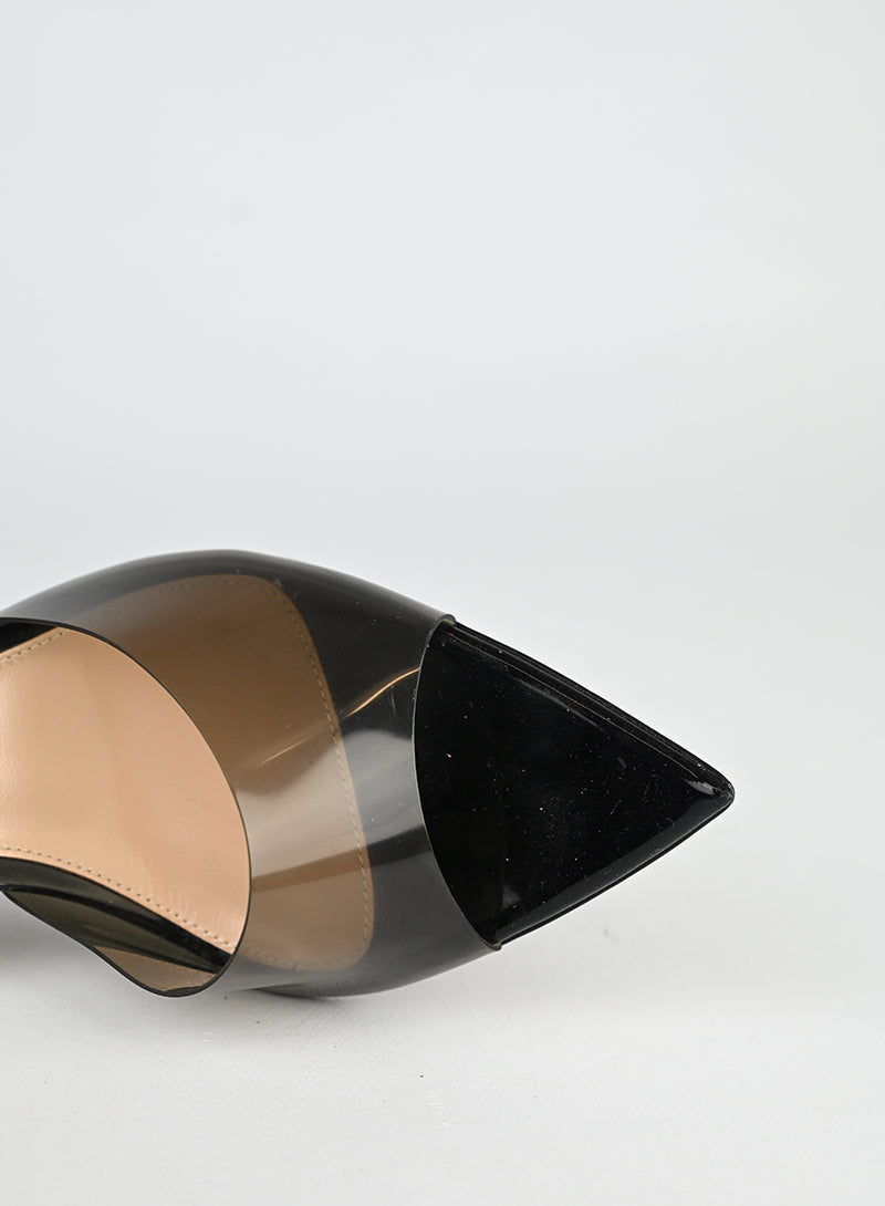 Gianvito Rossi Sabot Plexi Fumé Neri - N. 37 ½