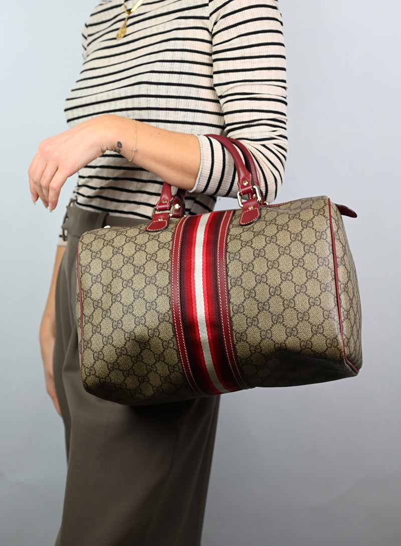 Gucci Bauletto Monogram con profili rossi