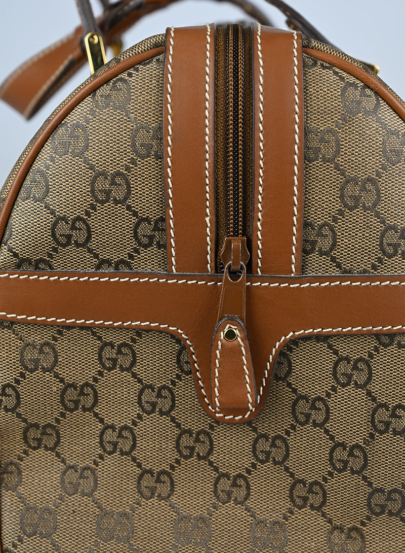 Gucci Bauletto Canvas Monogram GG Cuoio Vintage