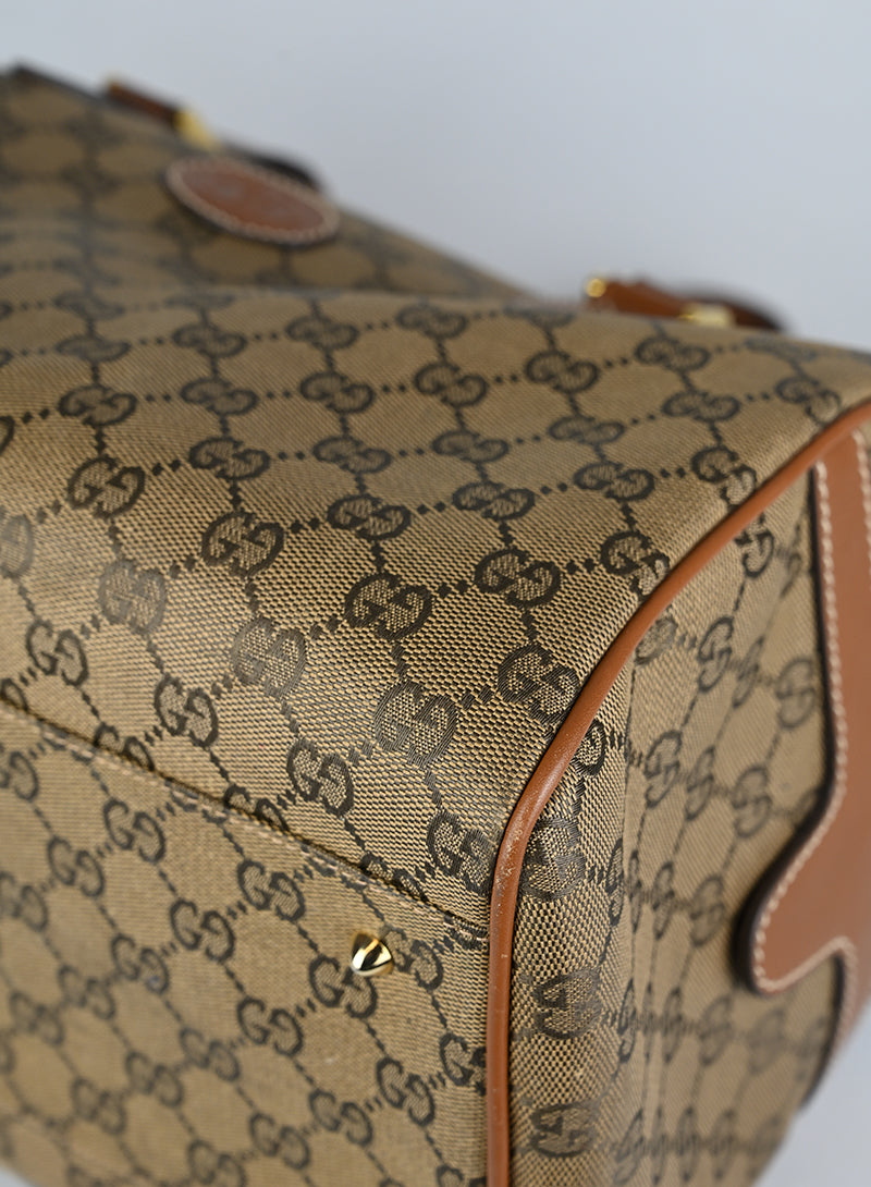 Gucci Bauletto Canvas Monogram GG Cuoio Vintage