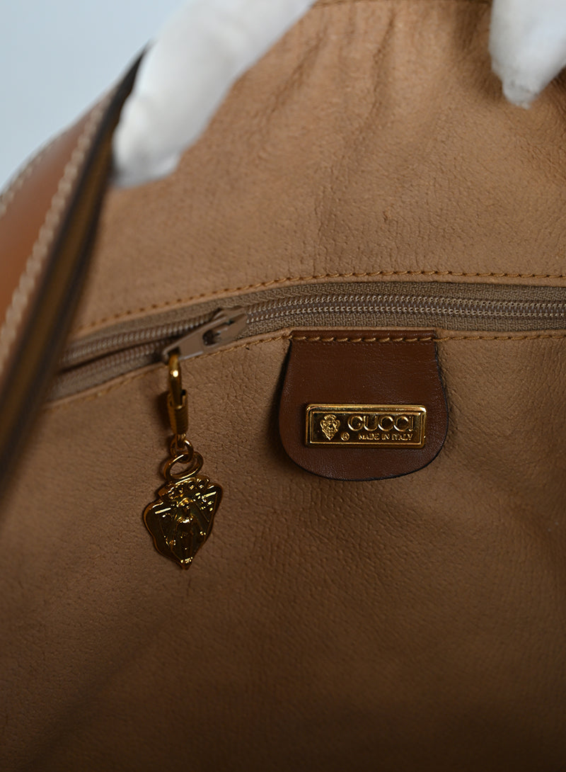 Gucci Bauletto Canvas Monogram GG Cuoio Vintage