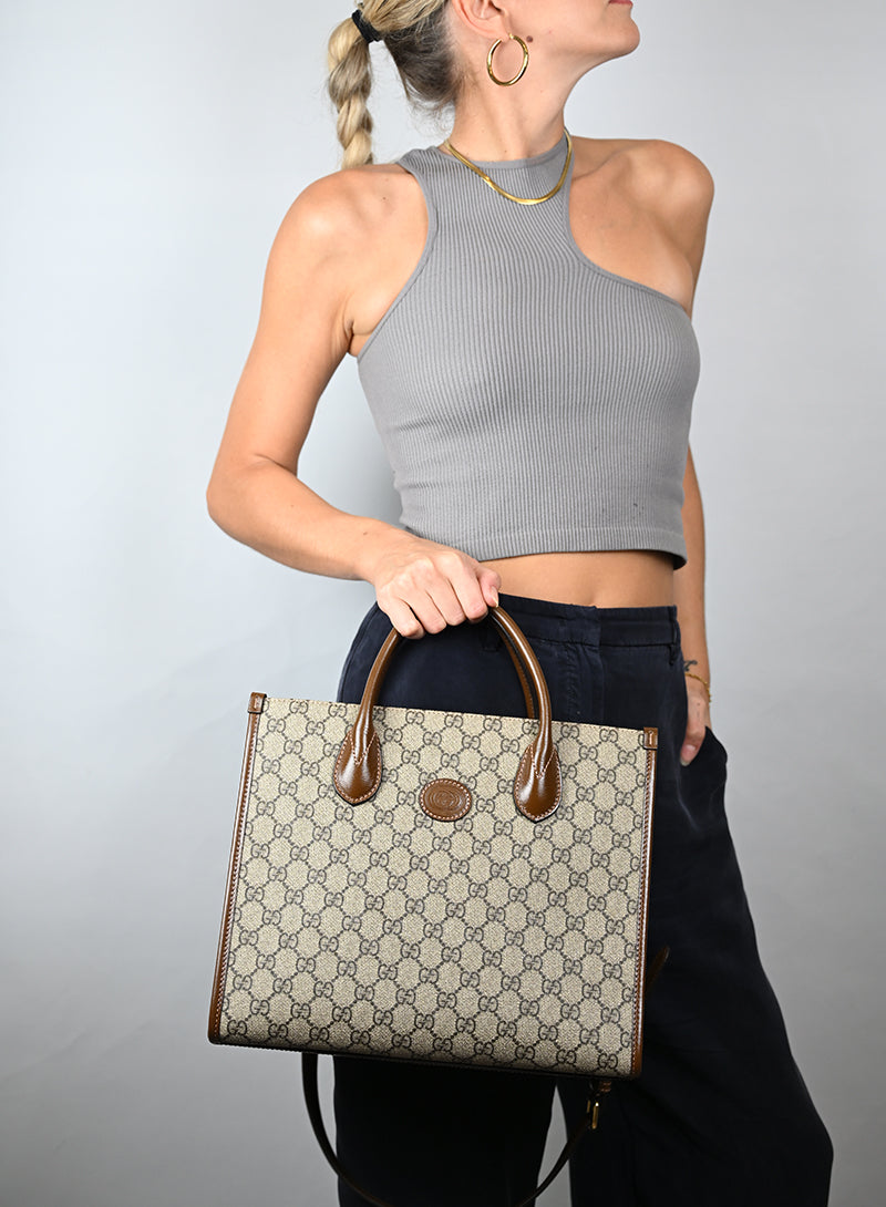Gucci Ophidia Monogram Supreme Pelle Beige