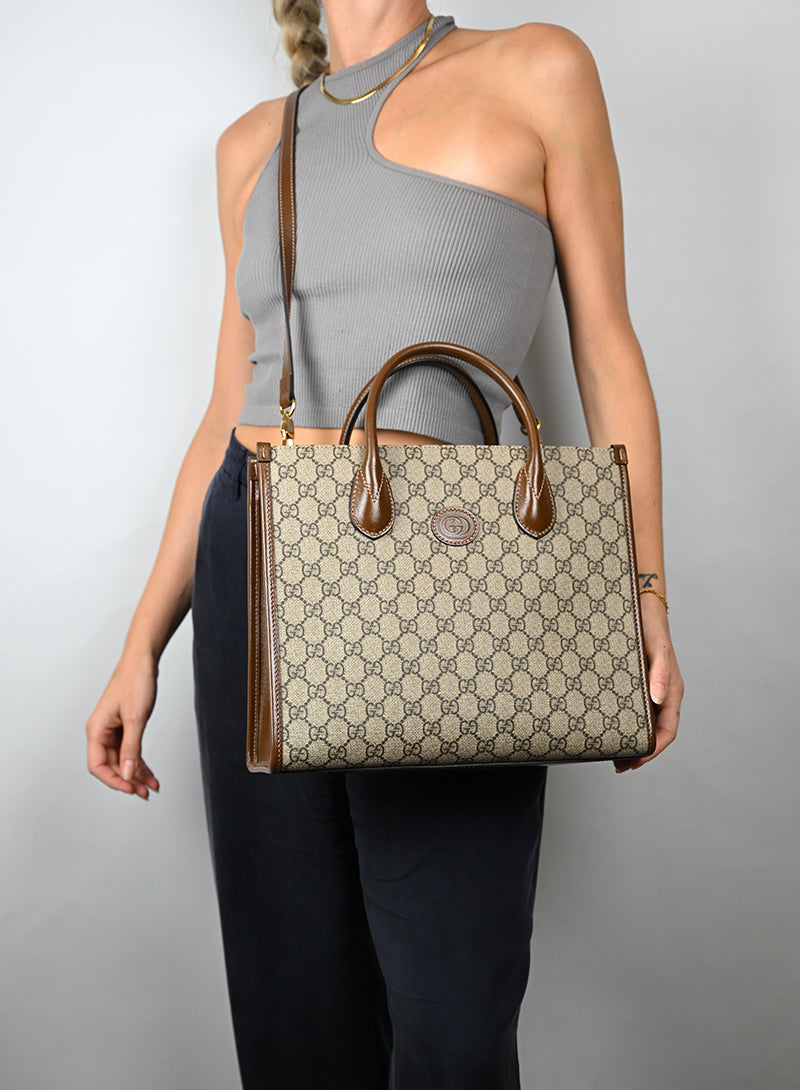Gucci Ophidia Monogram Supreme Pelle Beige