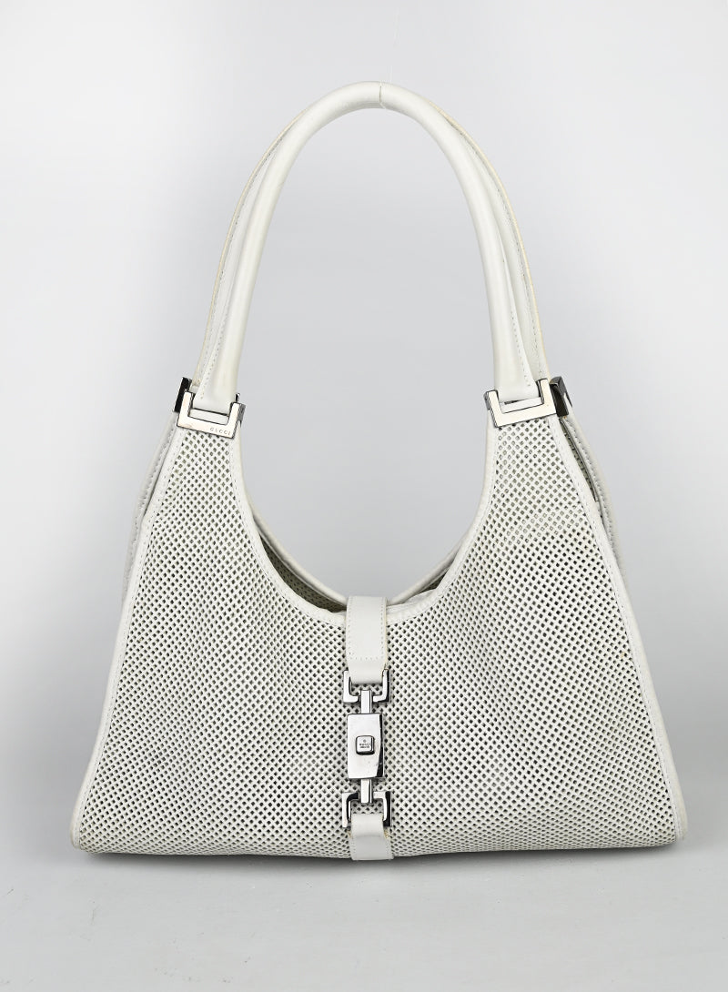 Gucci Borsa Jackie in pelle bianca