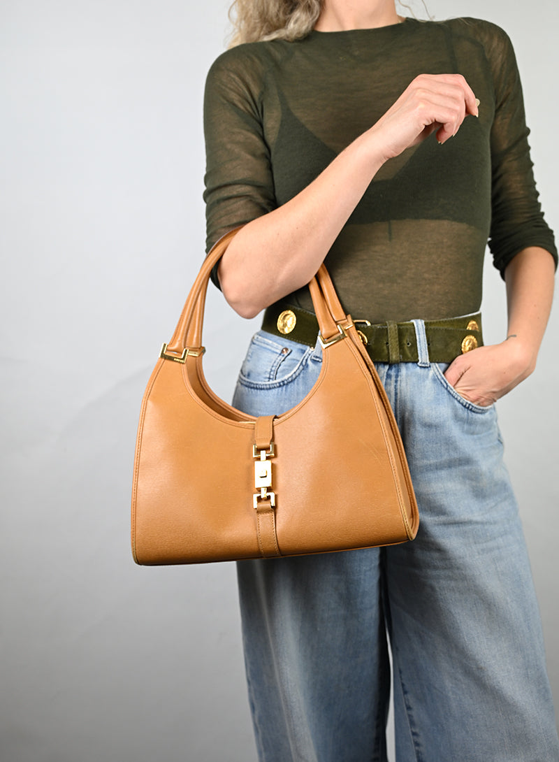 Gucci Borsa Jackie in pelle marrone