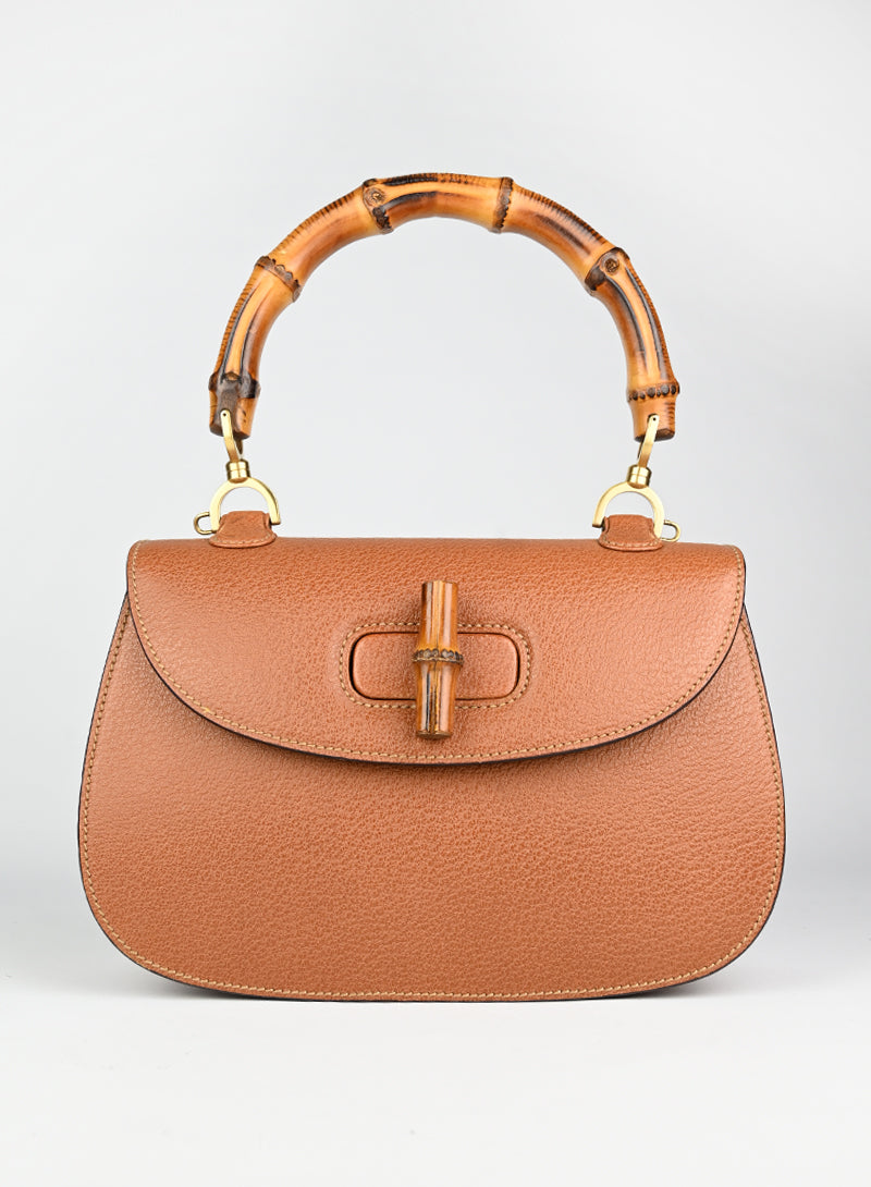 Gucci Borsa Bamboo 1947 in pelle cognac