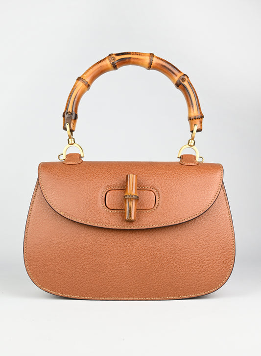 Gucci Borsa Bamboo 1947 in pelle cognac