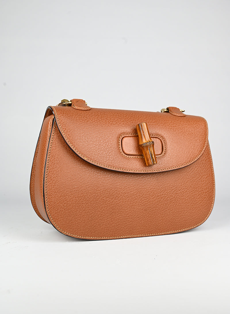 Gucci Borsa Bamboo 1947 in pelle cognac