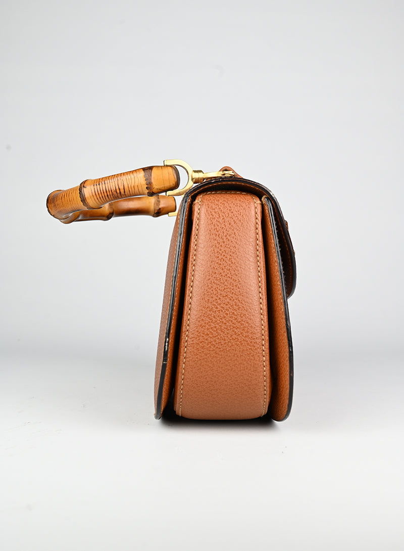 Gucci Borsa Bamboo 1947 in pelle cognac