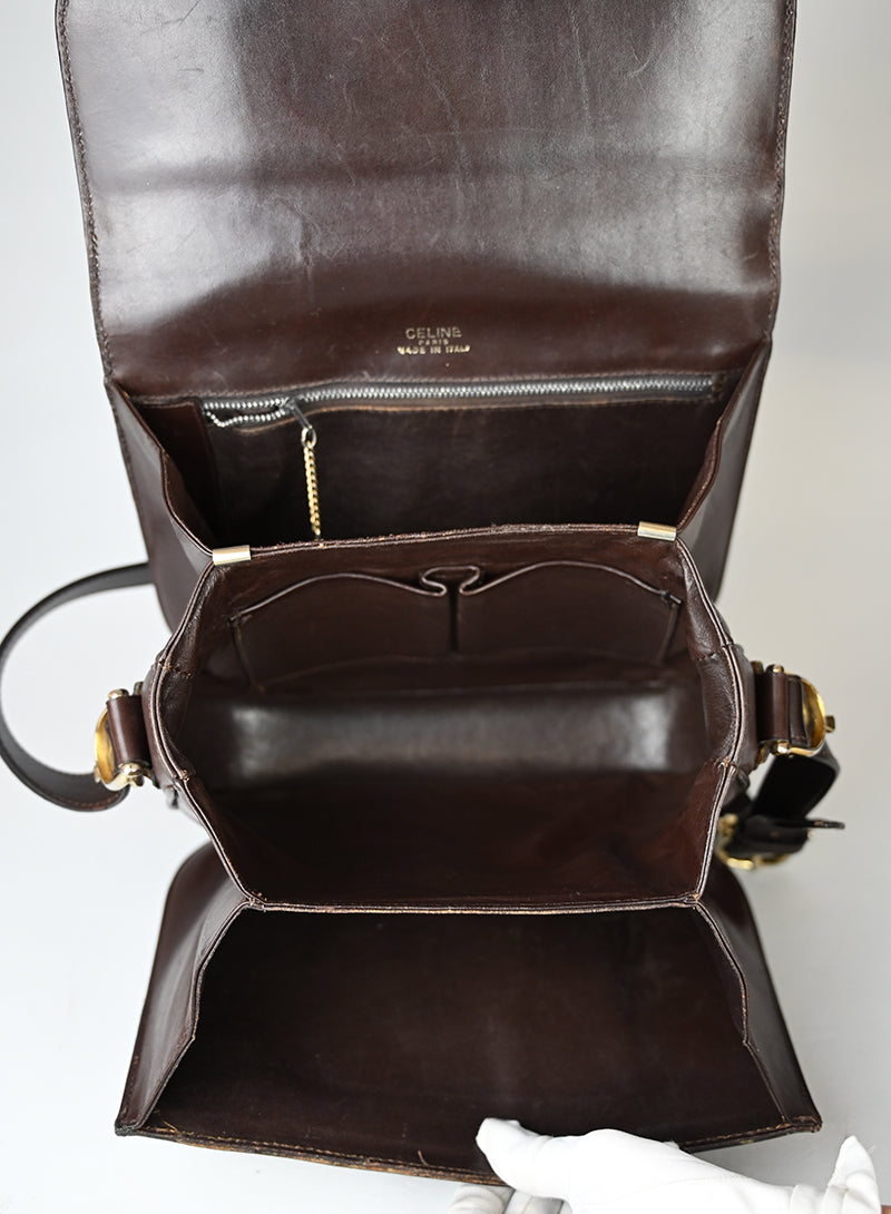 Celine Borsa in pelle marrone