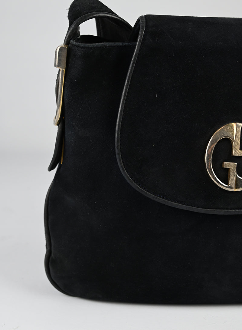 Gucci Borsa in Suede nera