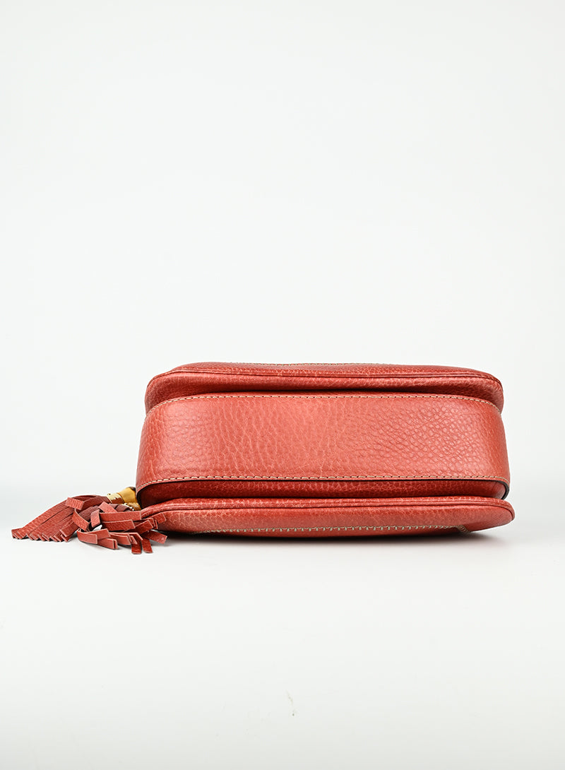 Bucci Borsa Bamboo in pelle rossa