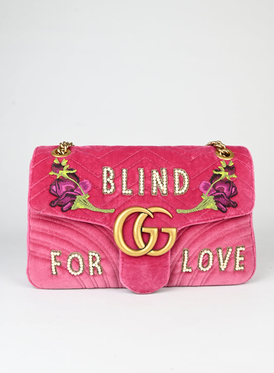 Gucci Borsa Marmont in velluto fucsia