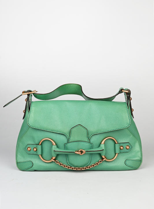 Gucci Borsa Horsebite in pelle verde menta -  lesleyluxuryvintage