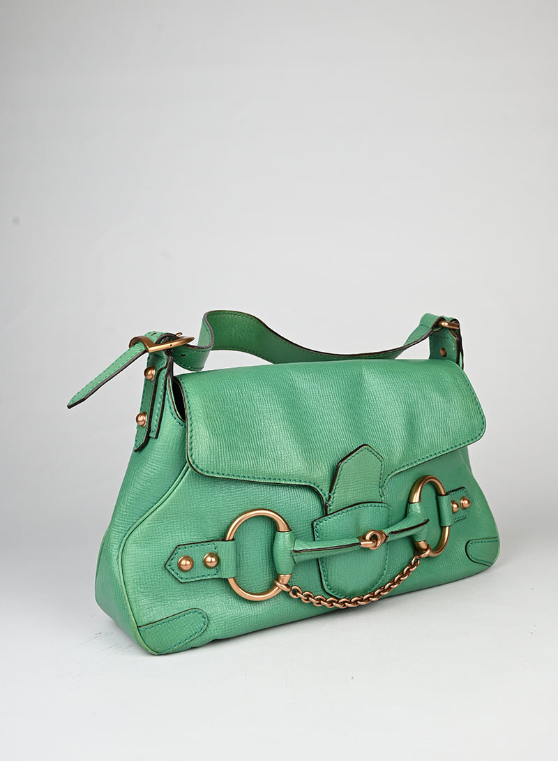Gucci Borsa Horsebite in pelle verde menta -  lesleyluxuryvintage