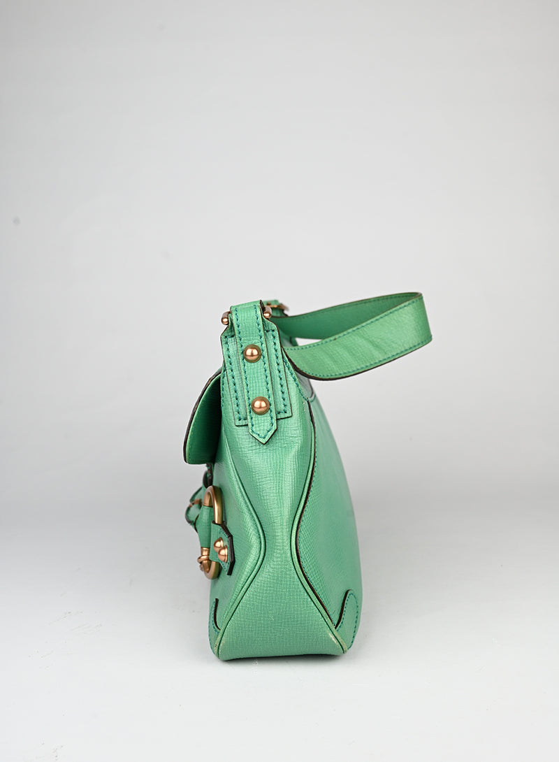 Gucci Borsa Horsebite in pelle verde menta -  lesleyluxuryvintage