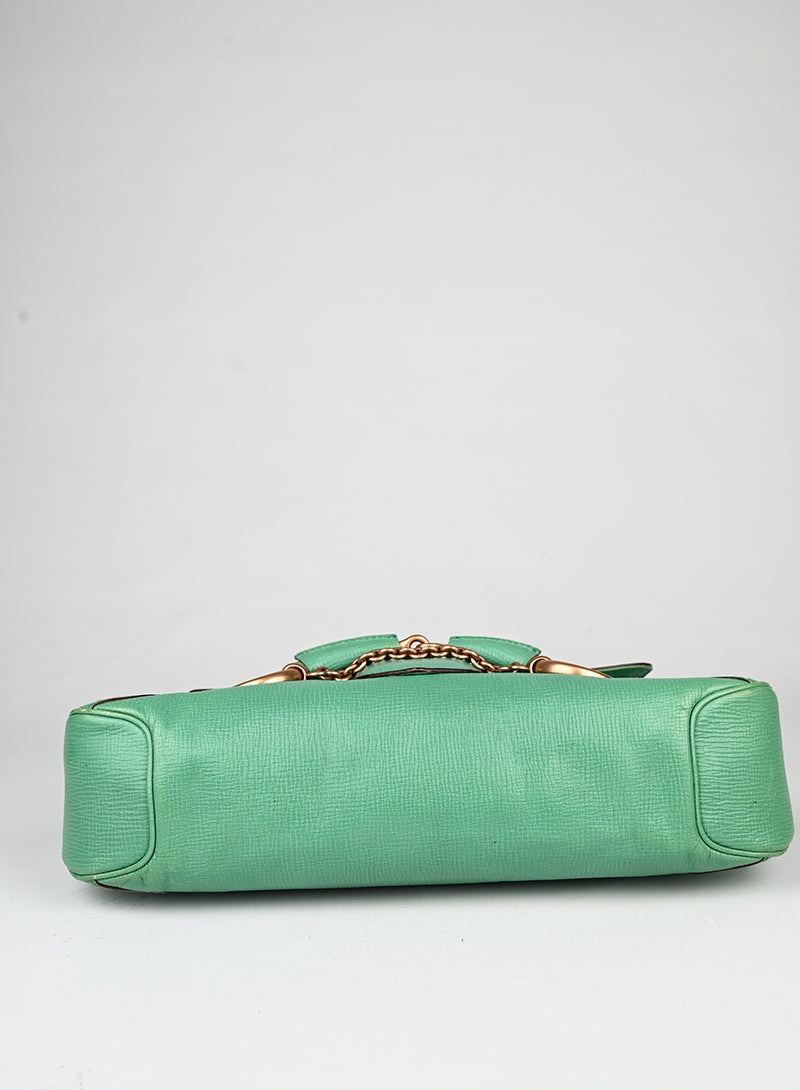 Gucci Borsa Horsebite in pelle verde menta -  lesleyluxuryvintage