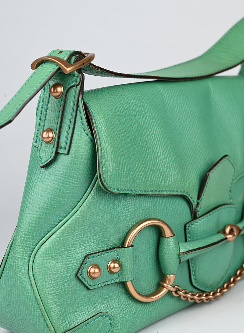 Gucci Borsa Horsebite in pelle verde menta -  lesleyluxuryvintage
