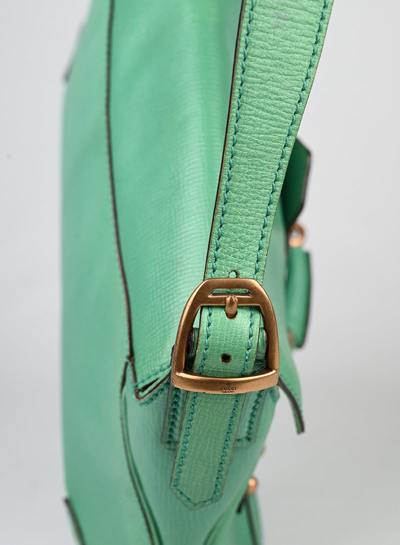 Gucci Borsa Horsebite in pelle verde menta -  lesleyluxuryvintage