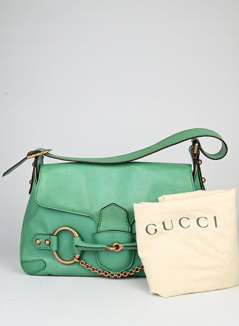 Gucci Borsa Horsebite in pelle verde menta -  lesleyluxuryvintage
