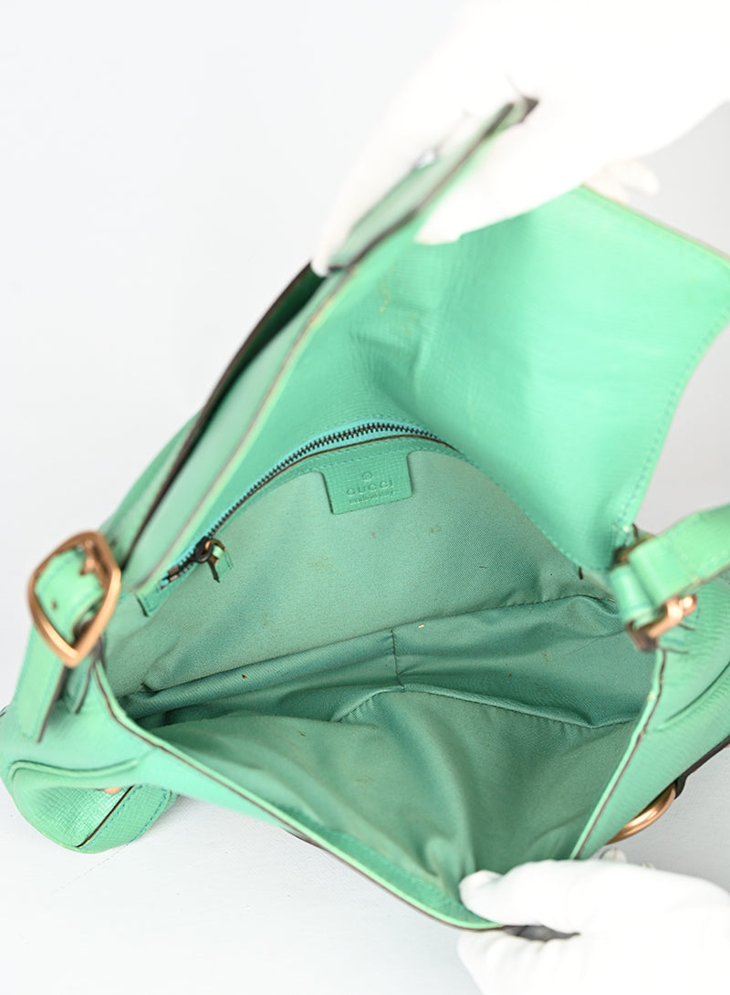 Gucci Borsa Horsebite in pelle verde menta -  lesleyluxuryvintage