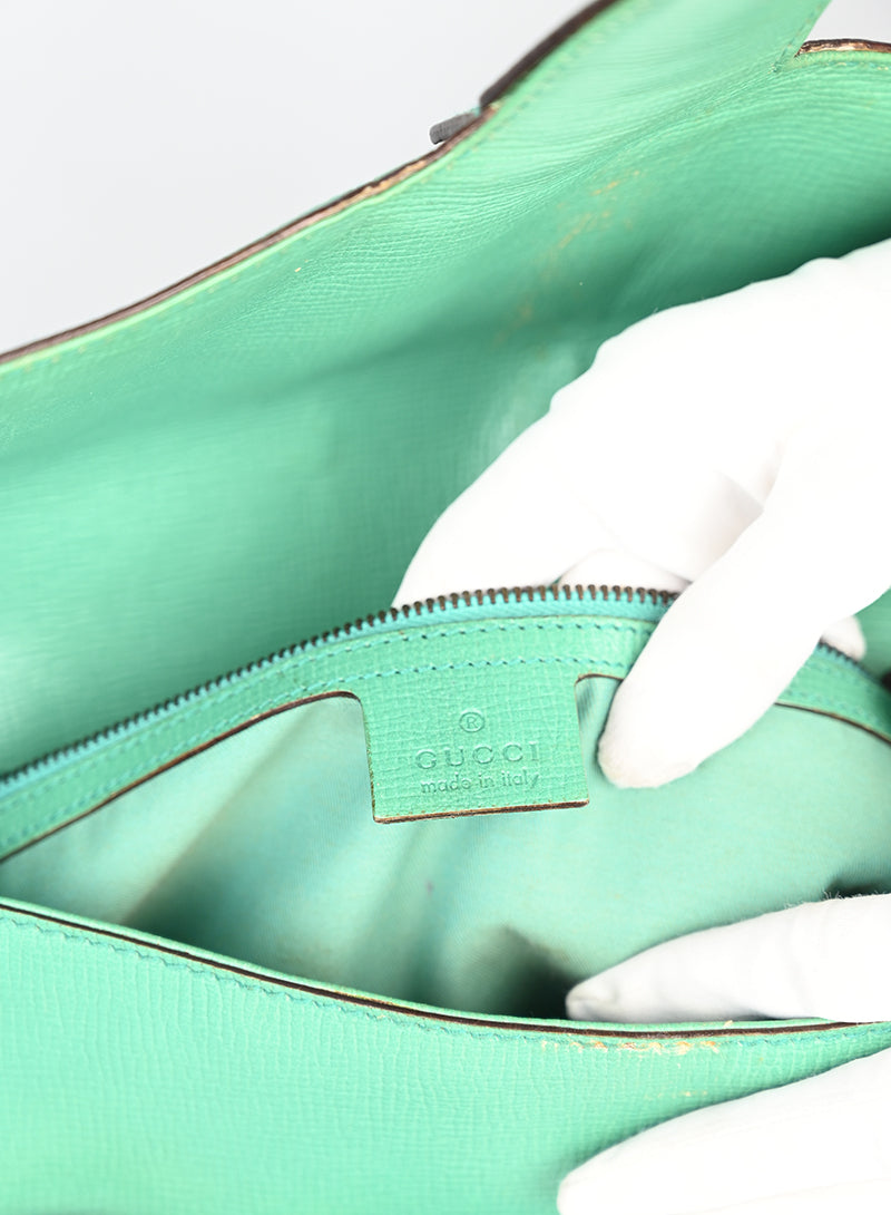 Gucci Borsa Horsebite in pelle verde menta -  lesleyluxuryvintage