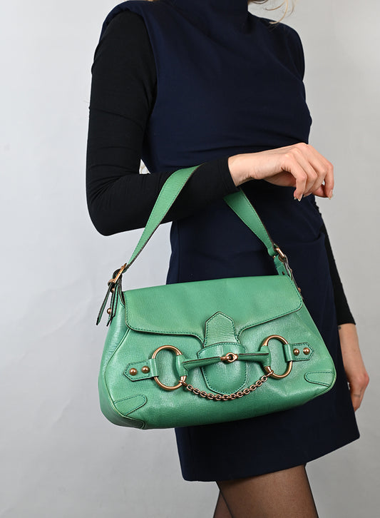 Gucci Borsa Horsebite in pelle verde menta -  lesleyluxuryvintage